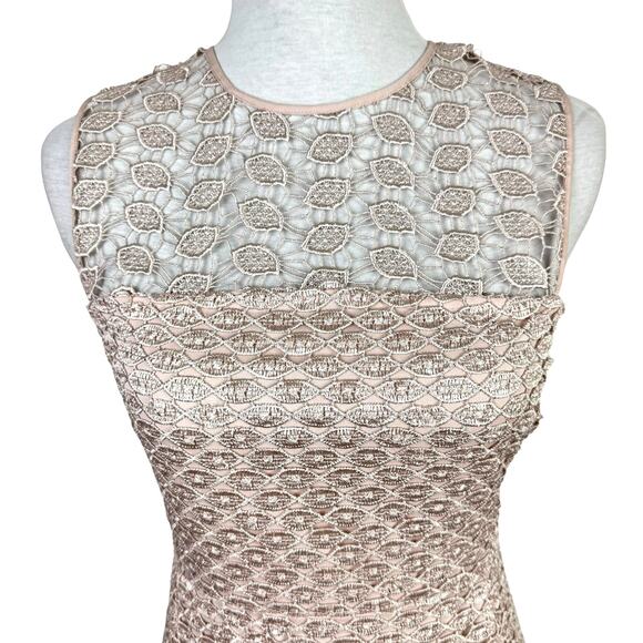 Diane von Furstenberg DVF Blush Pink Lace Overlay Sleeveless Sheath Dress - Picture 5 of 11